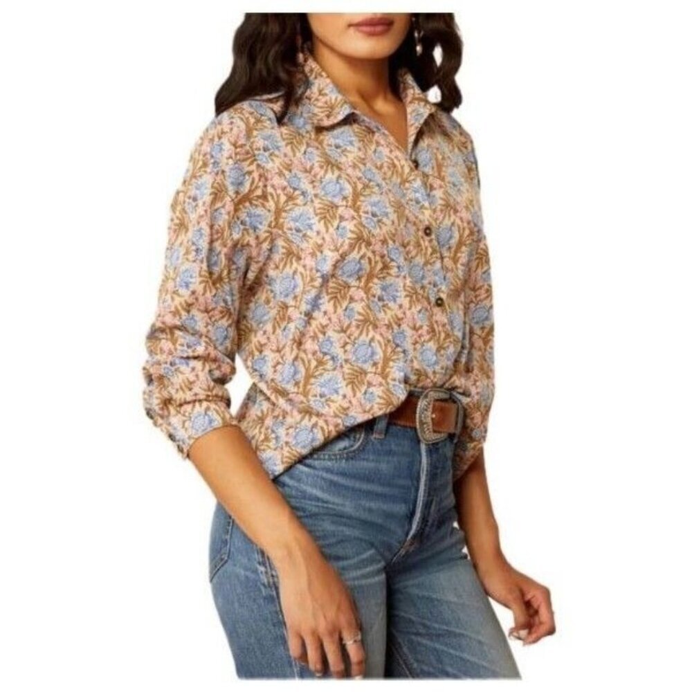Ariat Women's XL Long Sleeve Homestyle Print Button Shirt Prairie Floral